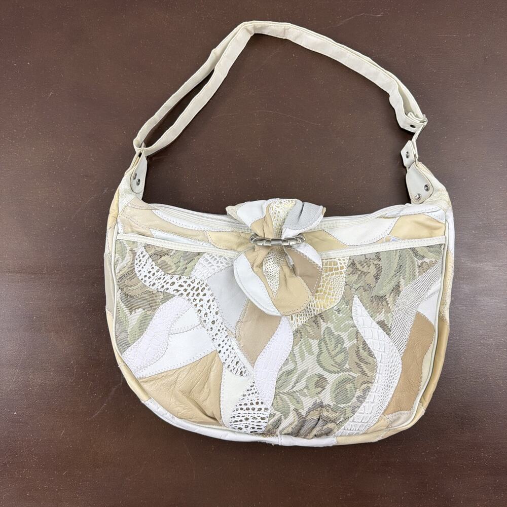 Vtg 80s Cosepiu Patchwork Shoulder Bag Multi Texture Tapestry Hobo As Is NWT